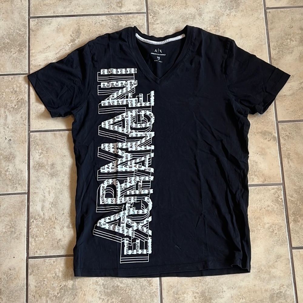 Armani Exchange black V neck
